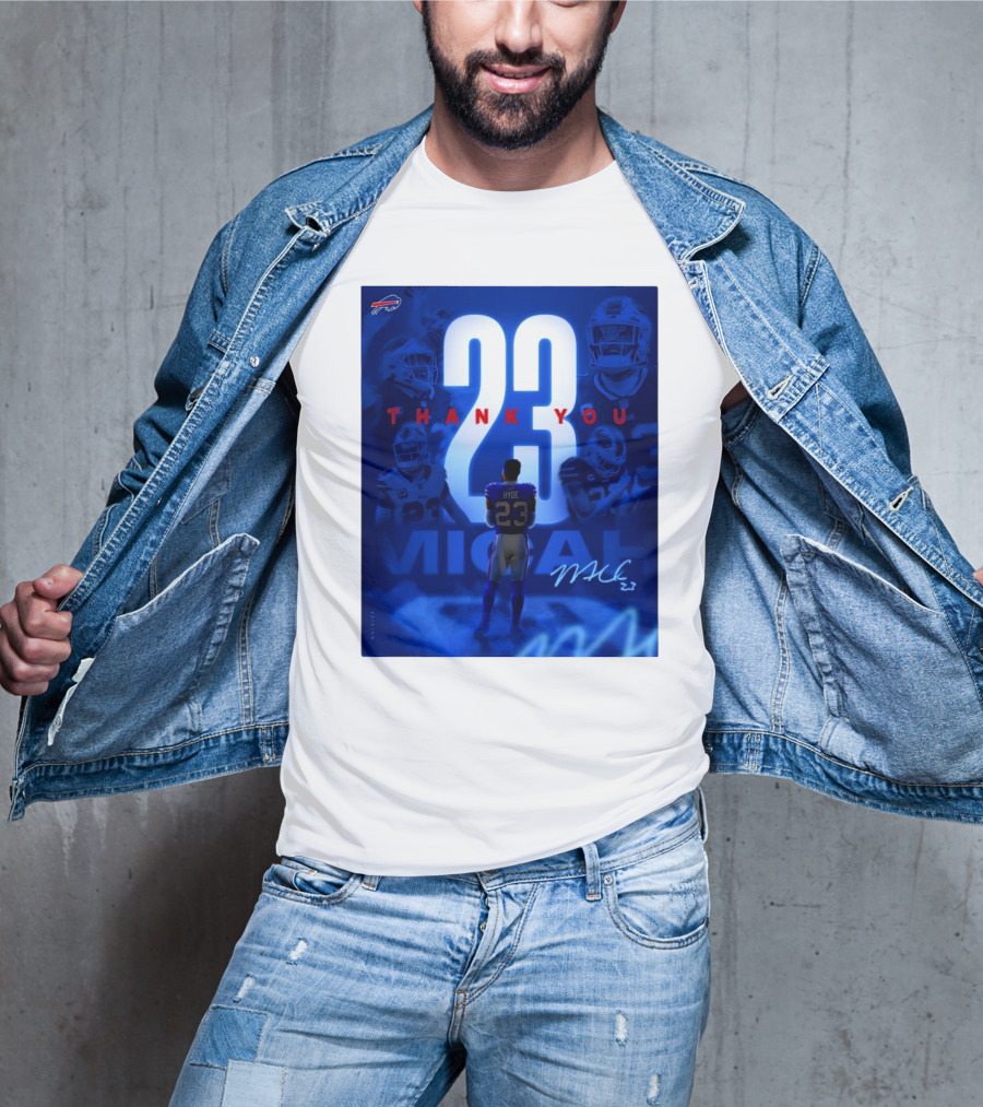 Buffalo Bills Thank You Micah Hyde 23 Signature Go Bills Mafia T-Shirt