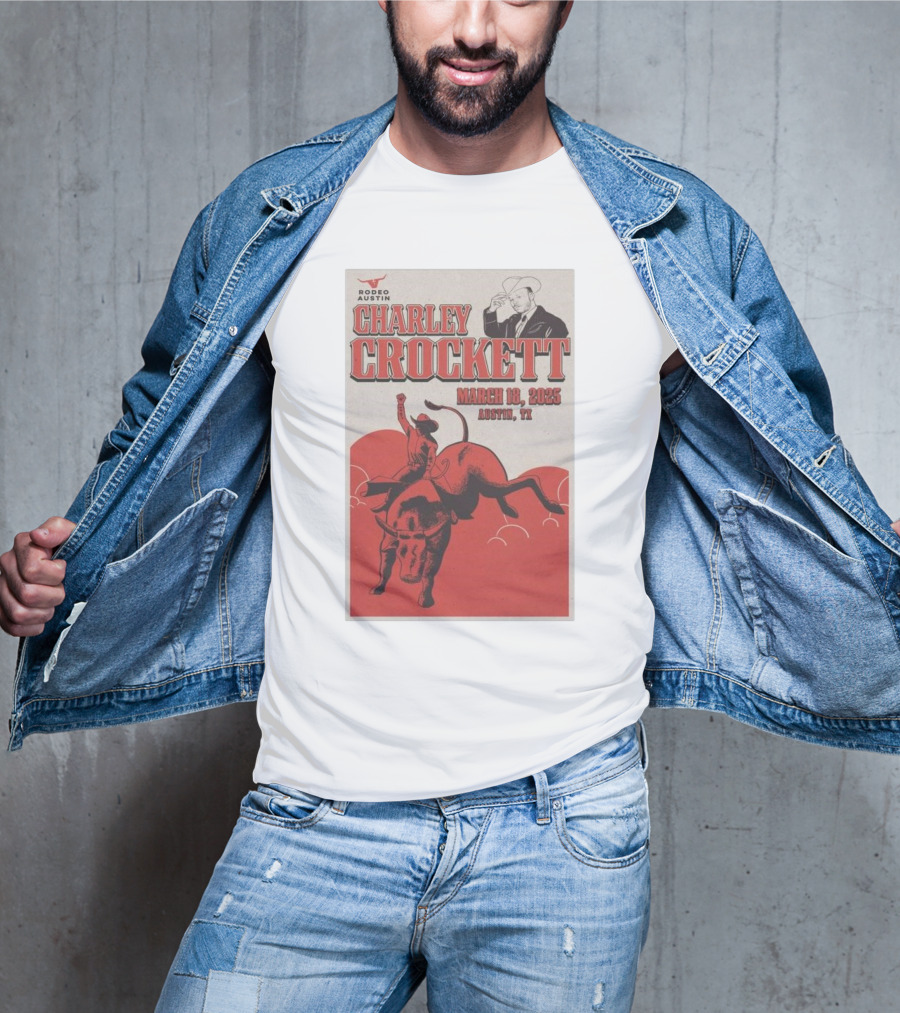 Charley Crockett March 18 2025 Rodeo Austin TX T-Shirt