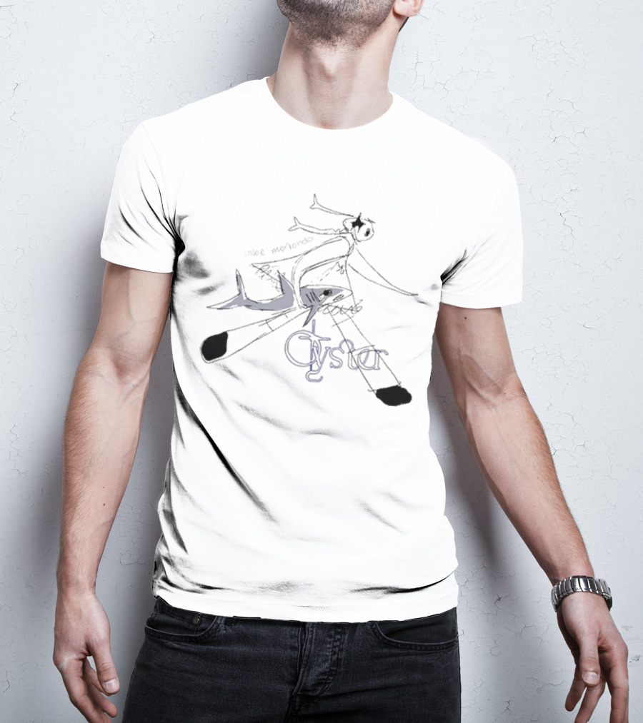 Chloe Moriondo Oyster 2025 Illustrated Fish And Bicycle Art T-Shirt
