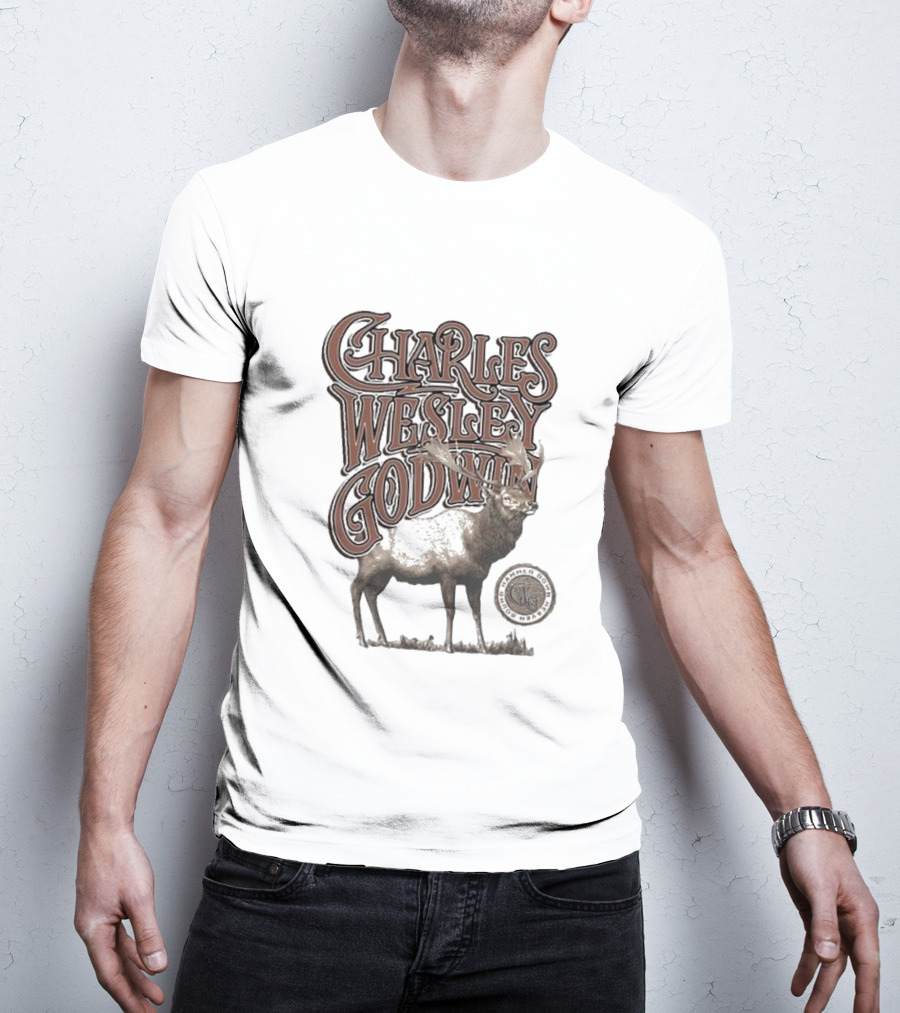 Charles Wesley Godwin Elk Lonely Mountain Town T-Shirt