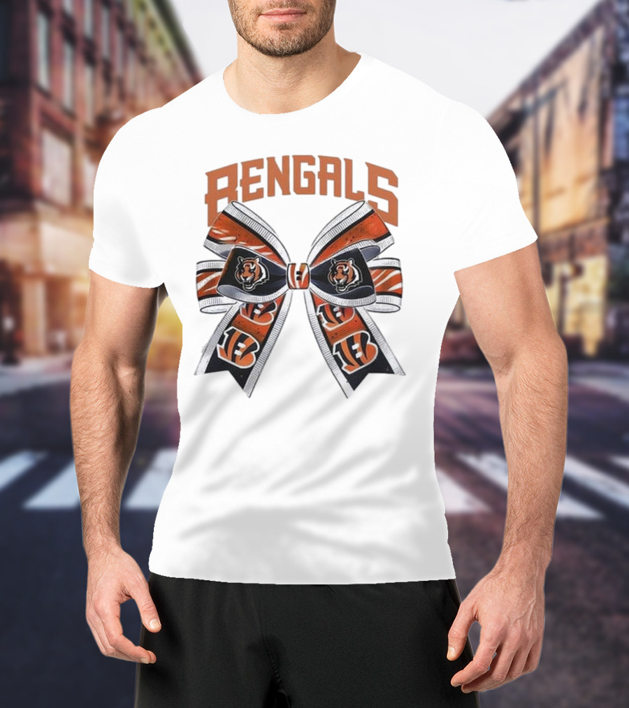 Cincinnati Bengals Bow Featuring Iconic Tiger Logos T-Shirt