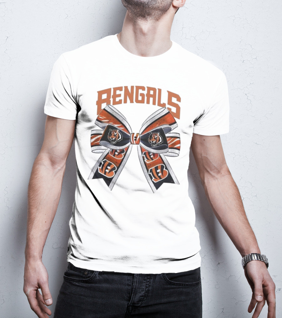 Cincinnati Bengals Bow Featuring Iconic Tiger Logos T-Shirt
