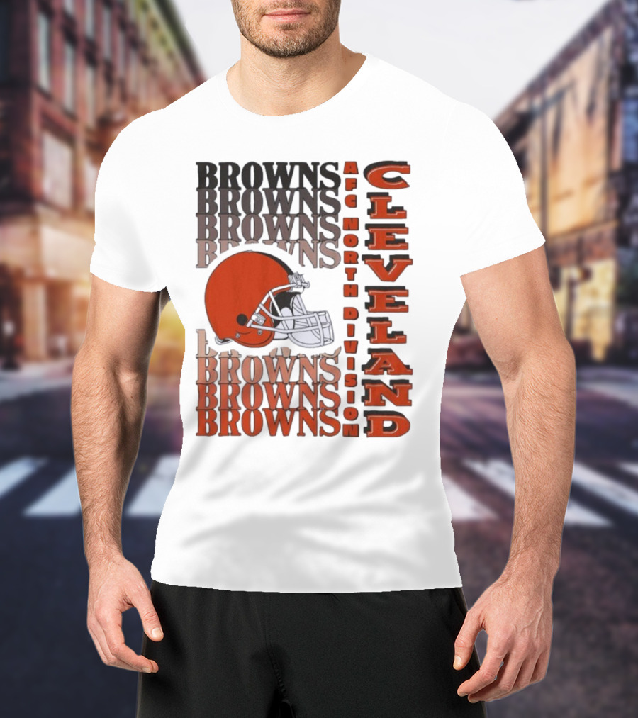 Cleveland Browns AFC North Division Browns Helmet T-Shirt