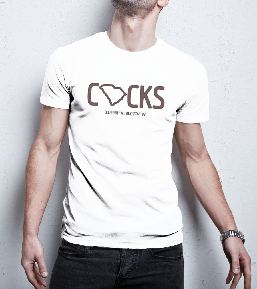 Cocks South Carolina 33.9961° N 81.0274° W T-Shirt
