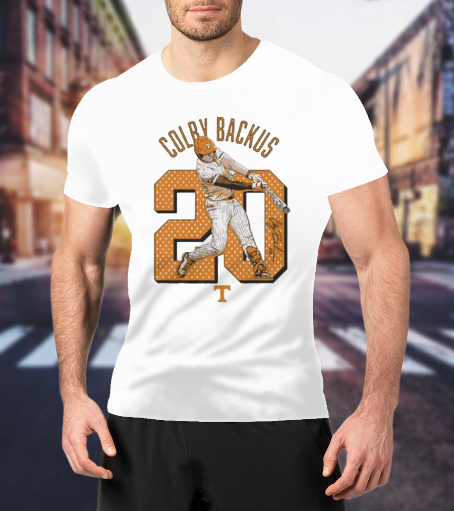 Colby Backus 20 Tennessee Vols NCAA Baseball Signature T-Shirt
