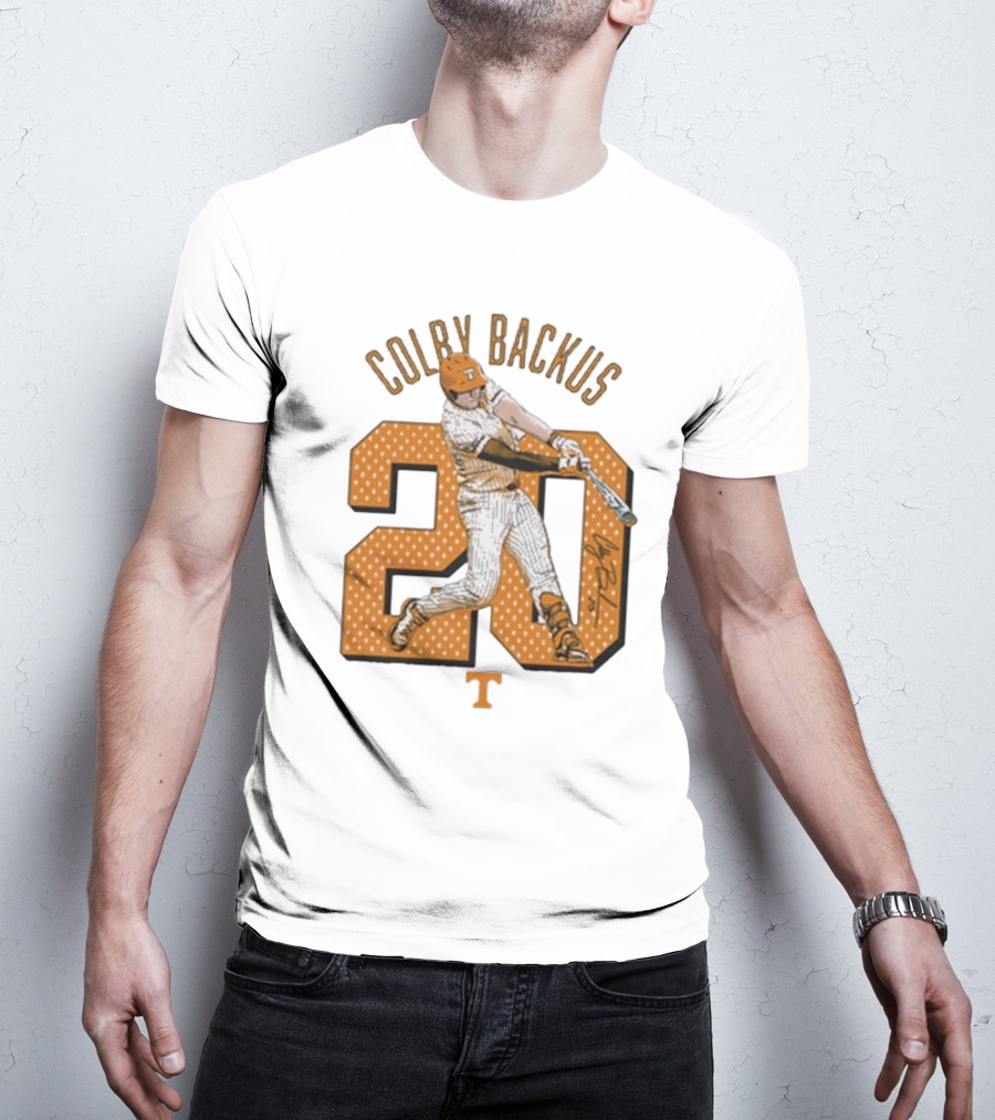 Colby Backus 20 Tennessee Vols NCAA Baseball Signature T-Shirt