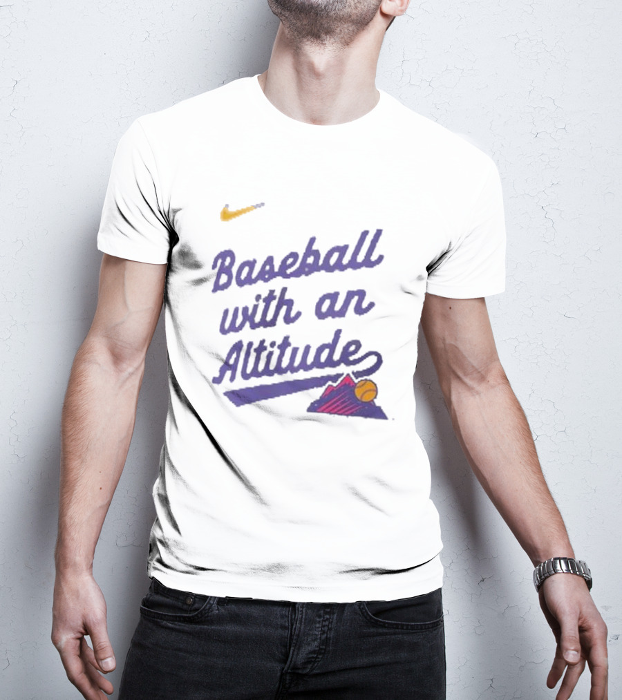 Nike Baseball With An Altitude Rockies Mountains Graphic T-Shirt