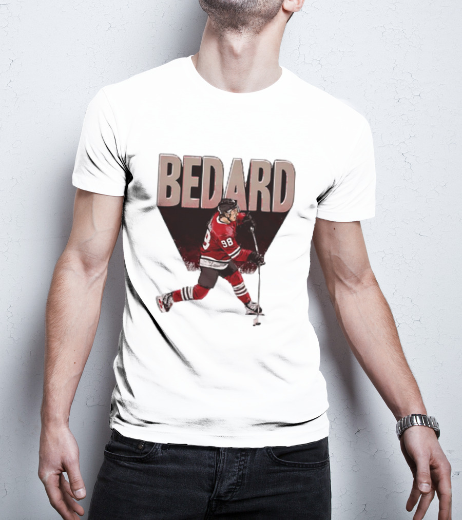 Connor Bedard Chicago Blackhawks NHL Hockey Number 98 Vintage Style T-Shirt