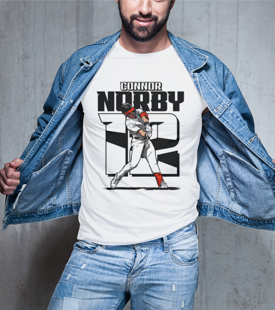 Solid Black Silhouette Baseball Connor Norby #12 Orioles Player T-Shirt