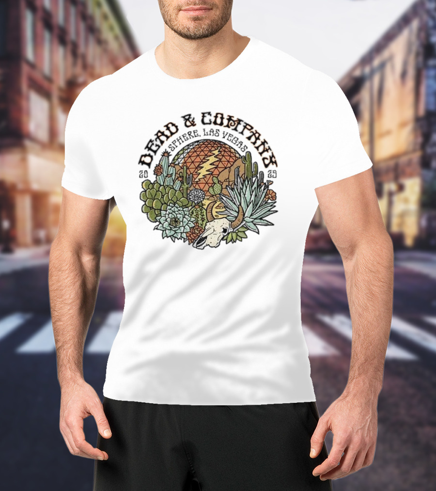 Dead & Company March 2025 Sphere Las Vegas NV Cactus Lightning Bolt T-Shirt