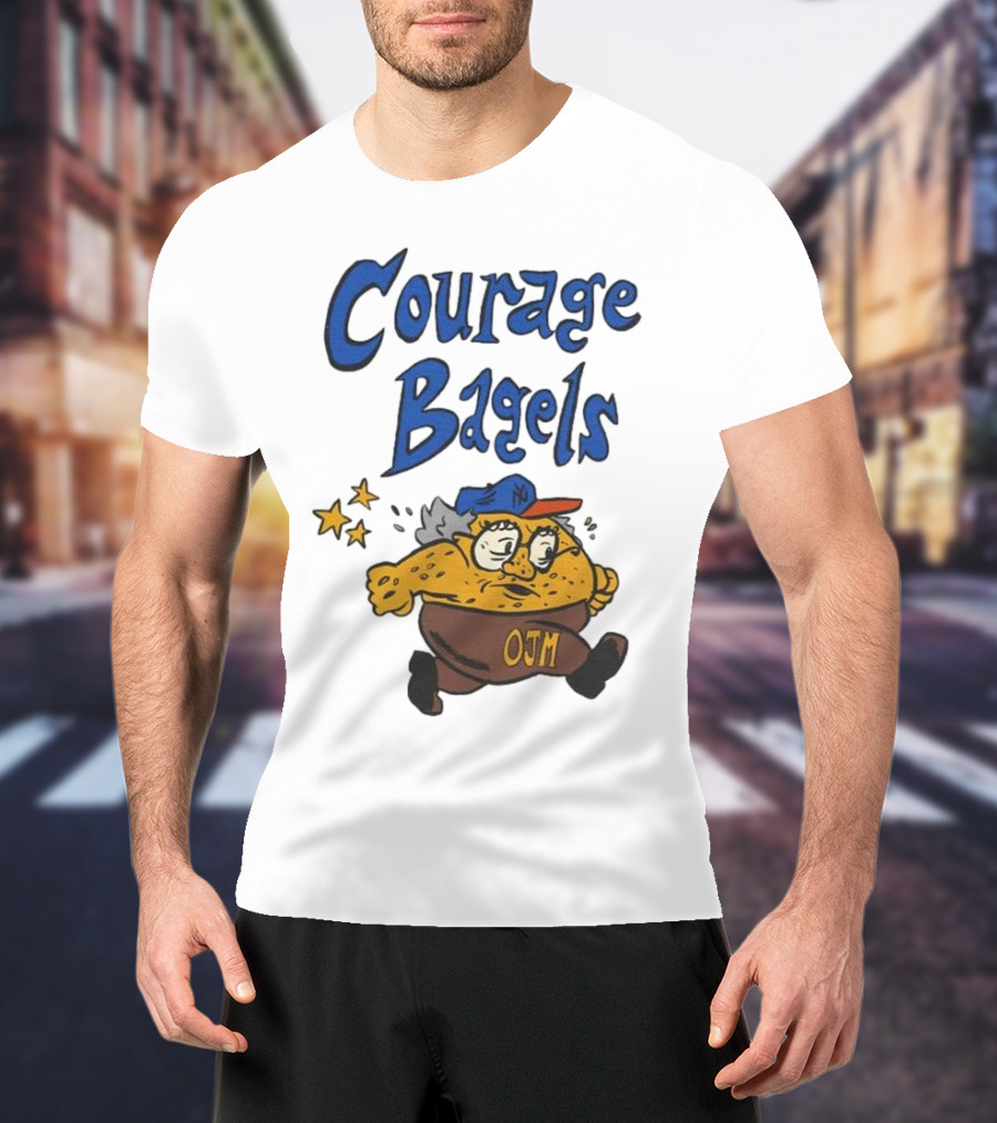 Courage Bagels OJM Character With New York Mets Cap T-Shirt