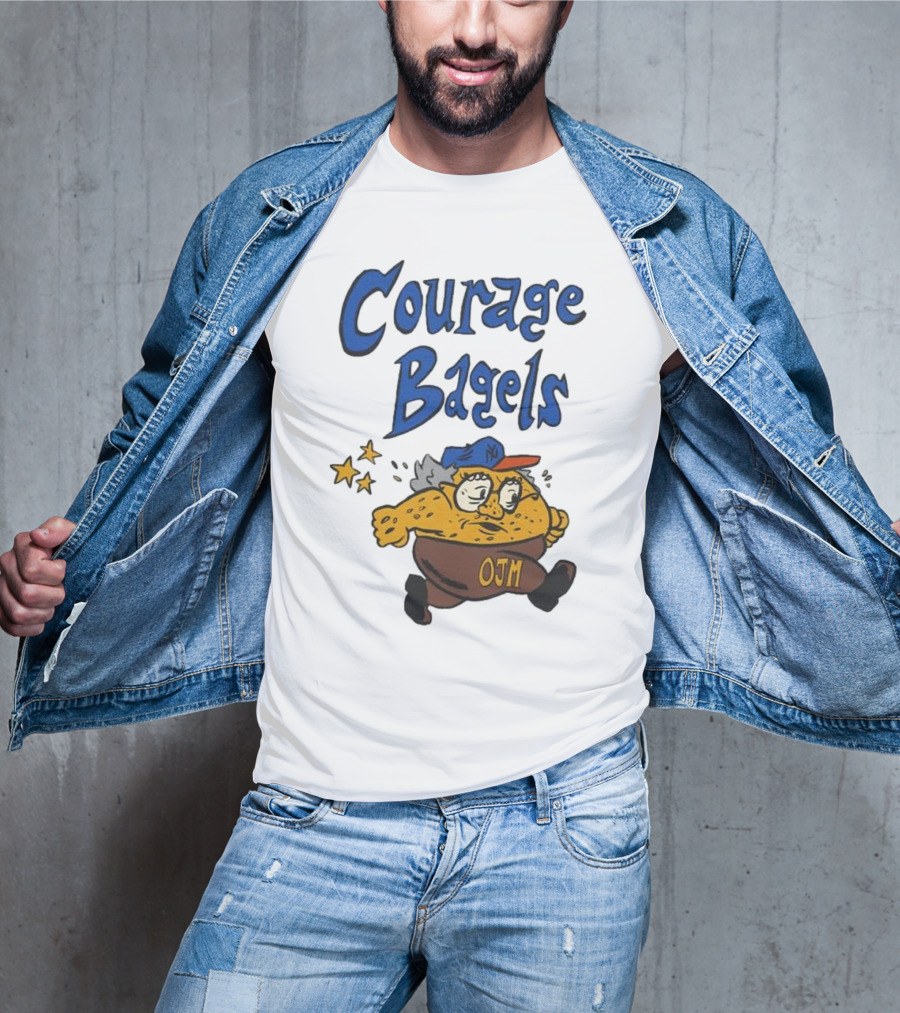 Courage Bagels OJM Character With New York Mets Cap T-Shirt