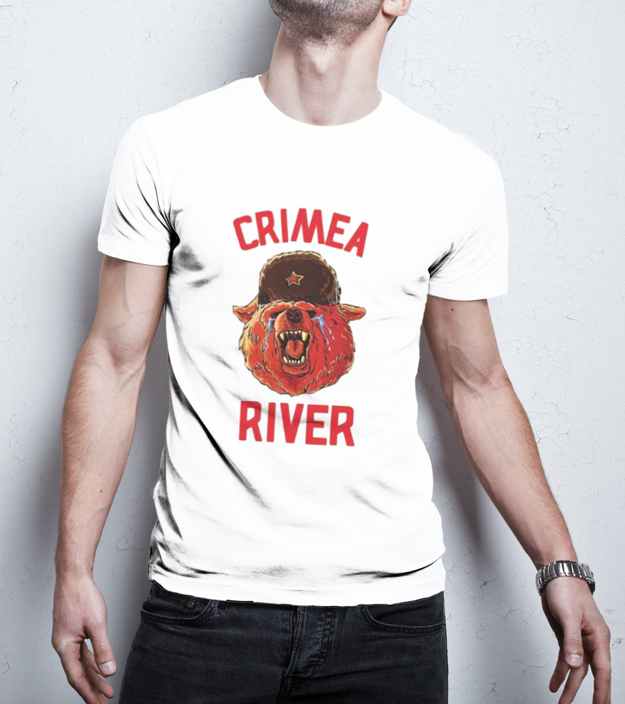 Crimea River Bear In Soviet Hat Crying Russia T-Shirt