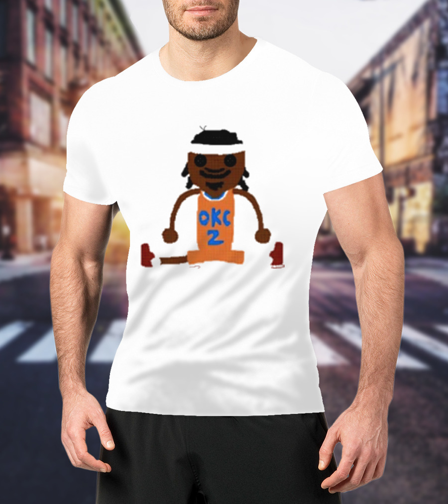 Oklahoma City Thunder Shai Gilgeous-Alexander Crochet Style OKC 2 T-Shirt