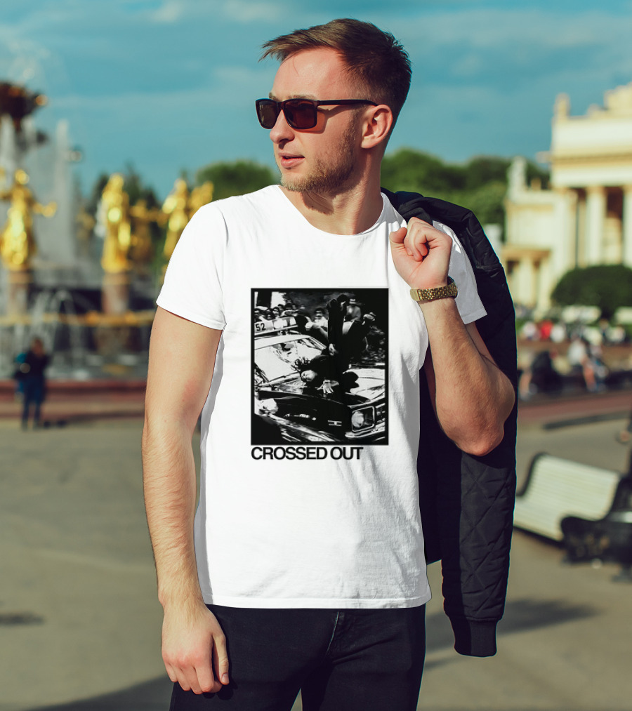 Crossed Out Never Forget Protest Scene Vintage Photography T-Shirt