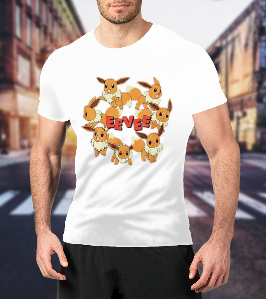 Eevee Pokemon Collage Cartoon Vintage Collection T-Shirt