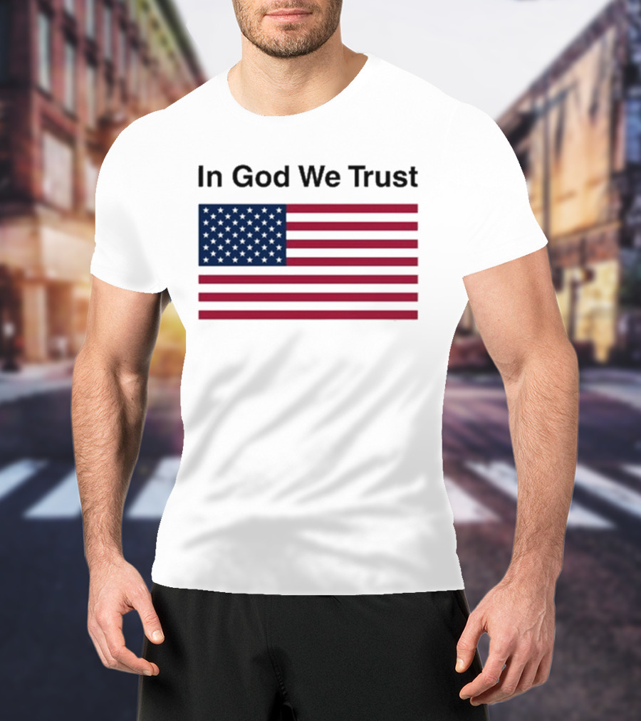 Eric Adams In God We Trust American Flag Pattern T-Shirt