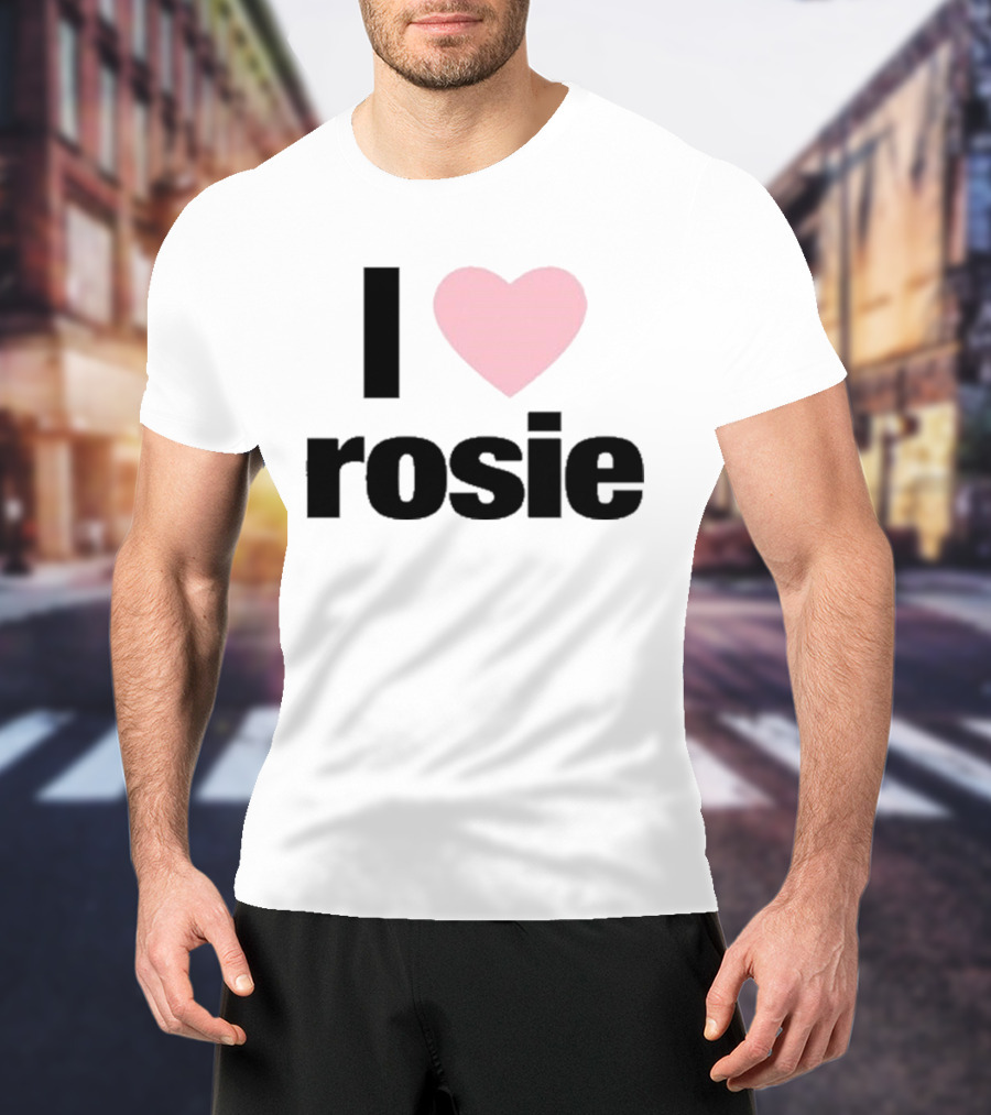 I Love Rosie Pink Heart Evan Mock T-Shirt