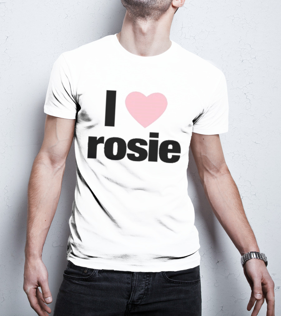 I Love Rosie Pink Heart Evan Mock T-Shirt