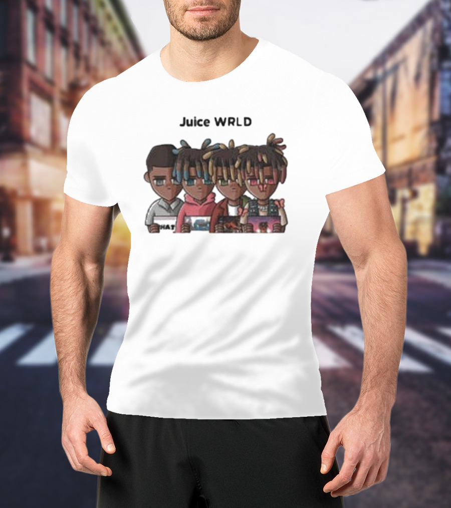 Juice WRLD Evolution Character Progression Holding Album Covers T-Shirt