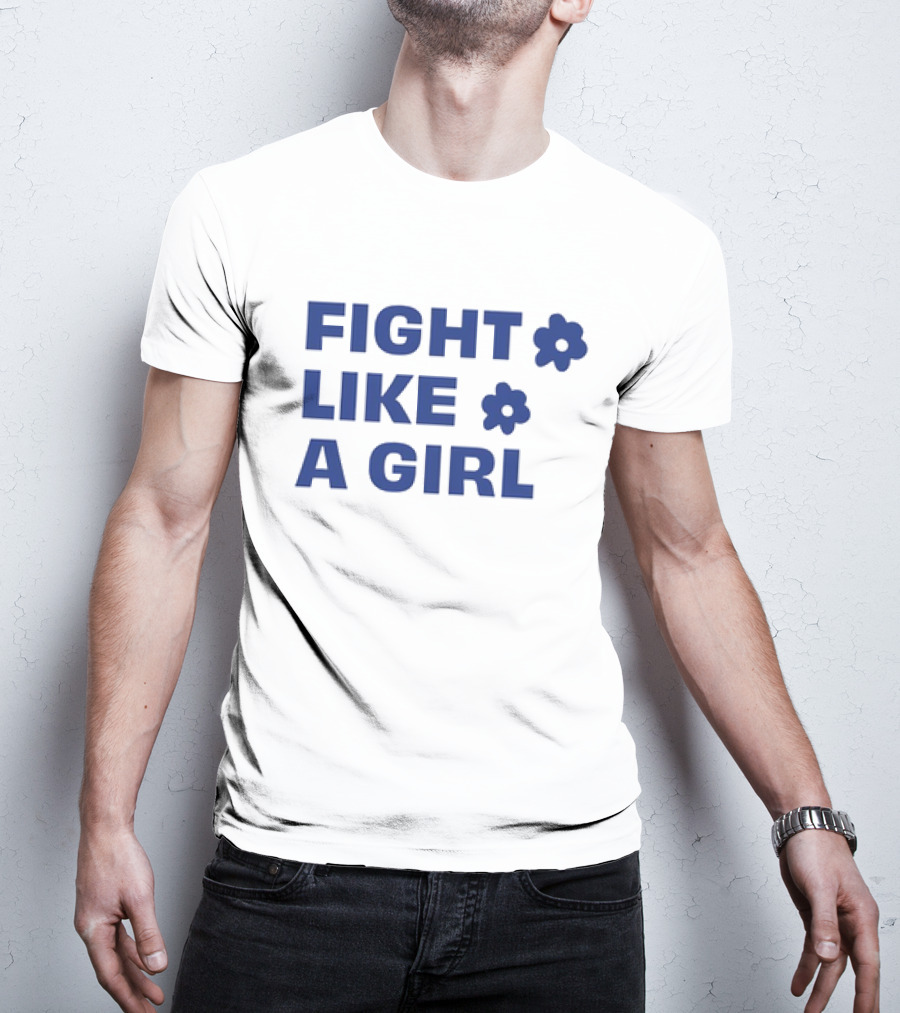FIGHT LIKE A GIRL WITH FLOWER SYMBOLS T-Shirt