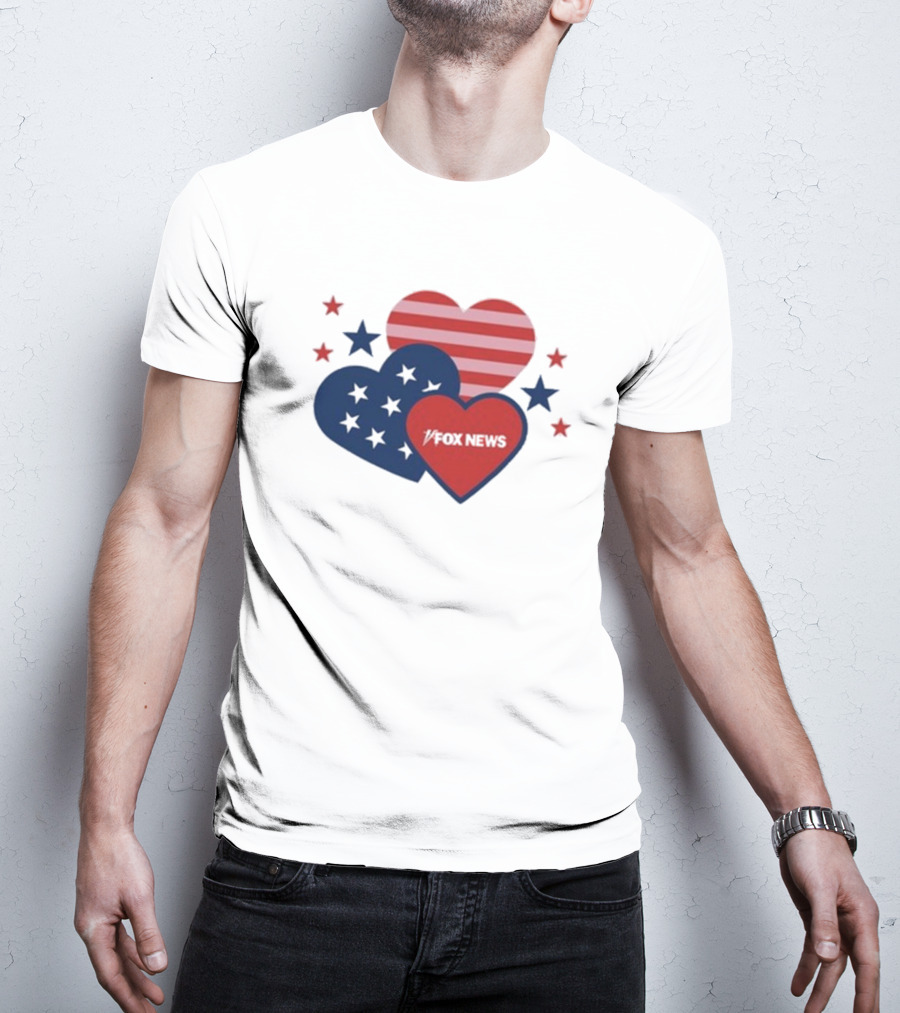 Patriotic Hearts Fox News Stars And Stripes T-Shirt