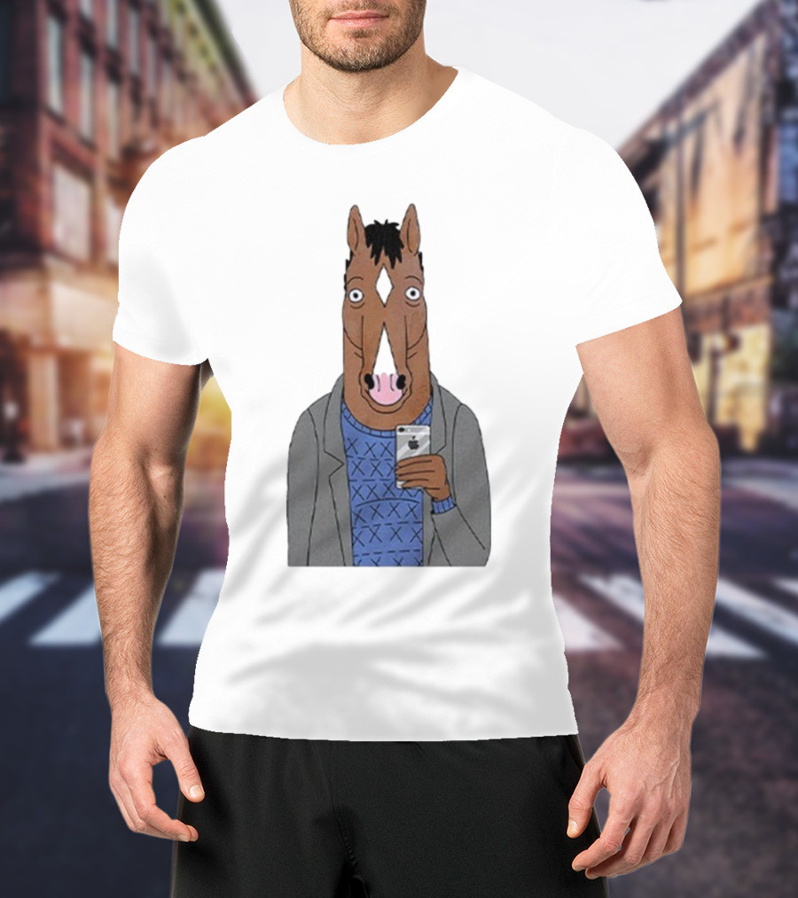 Bojack Horseman Horse Head Selfie Smartphone Humor T-Shirt