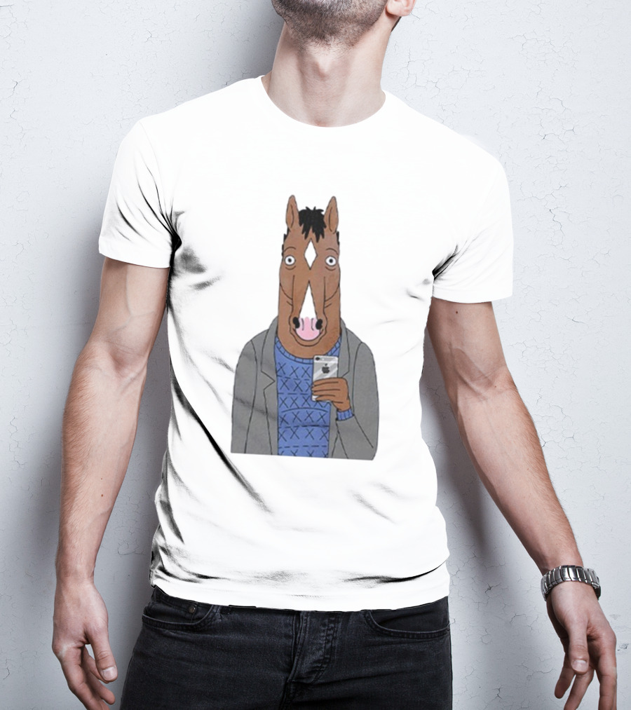 Bojack Horseman Horse Head Selfie Smartphone Humor T-Shirt