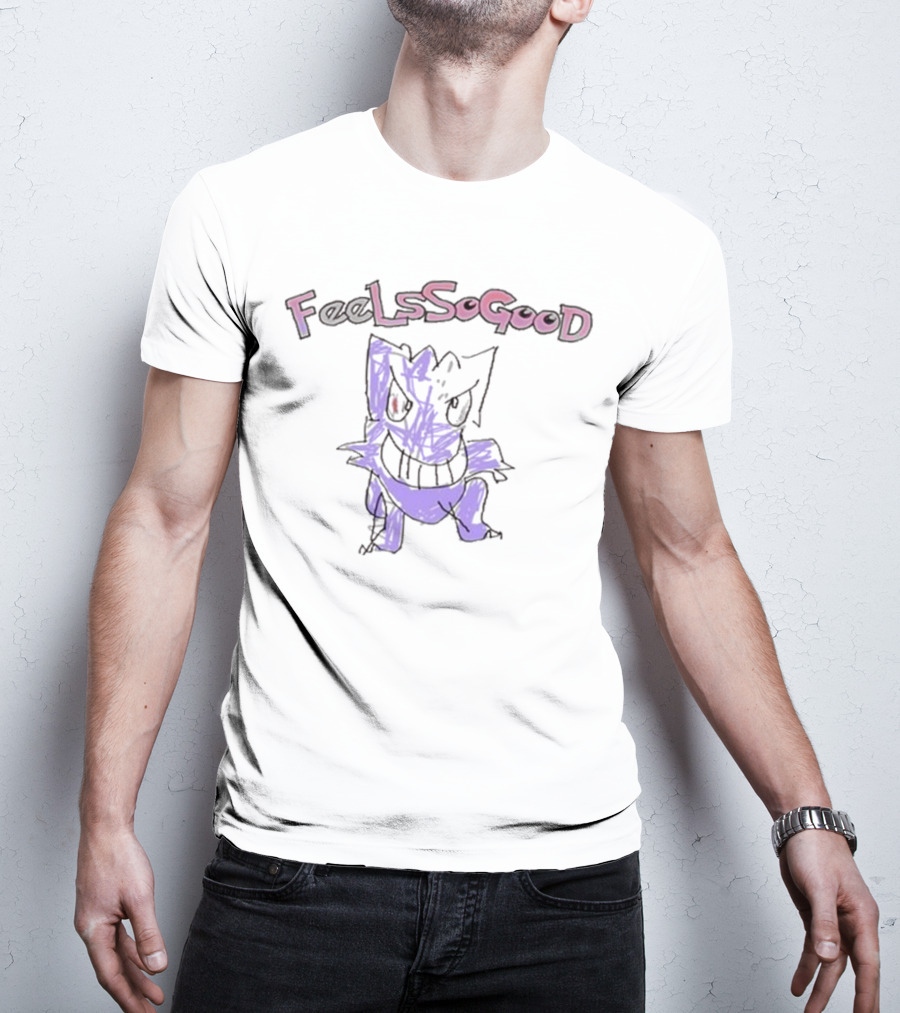 Gengar Feels So Good Pokemon Sketch Art Style T-Shirt
