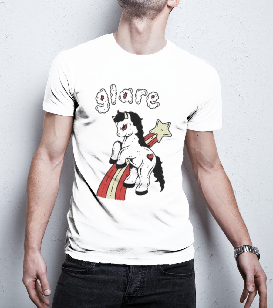 Glare Unicorn Heart Rainbow Star Ringer T-Shirt