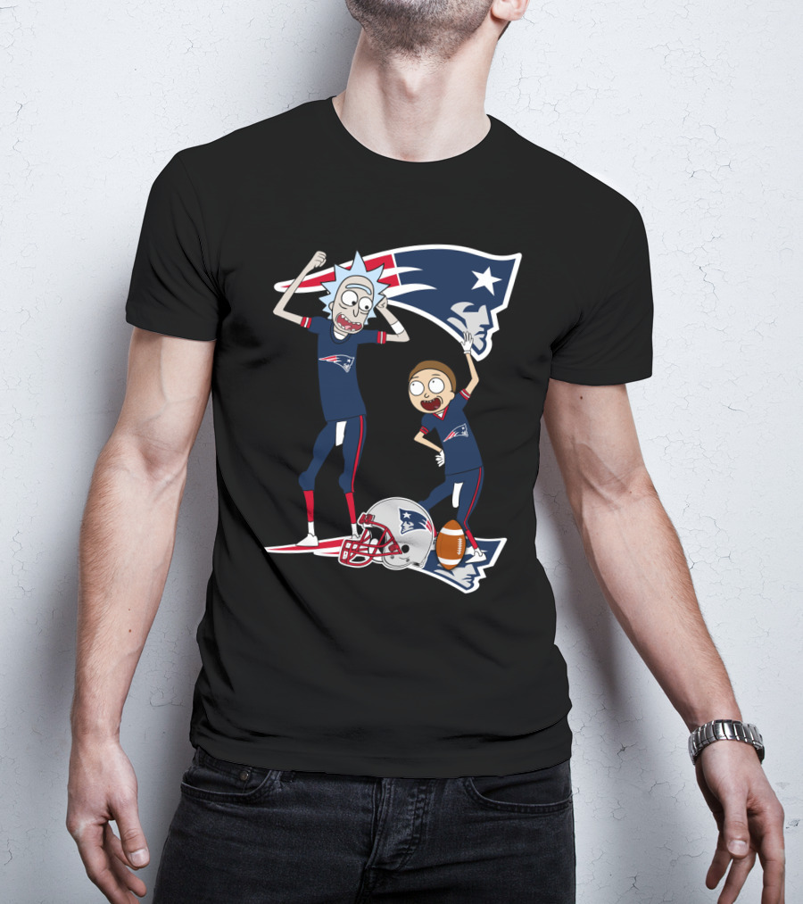 Rick And Morty New England Patriots NFL Crossover T-Shirt