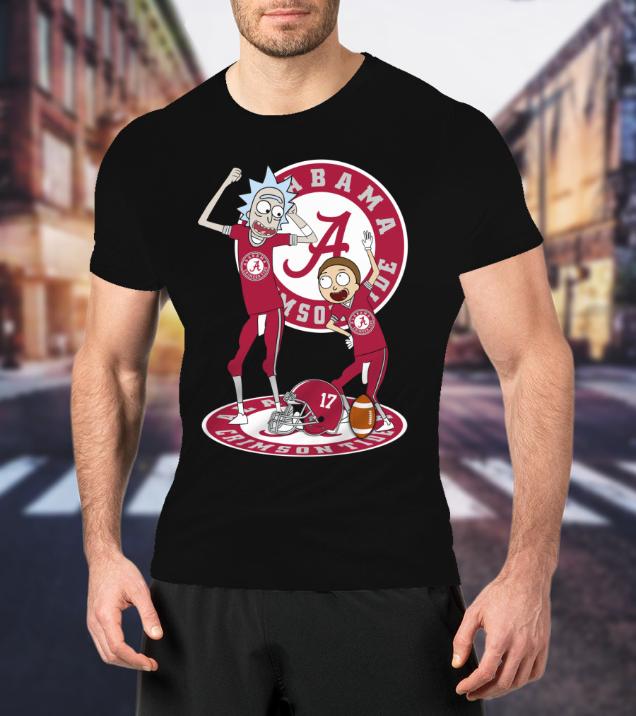 Alabama Crimson Tide Rick And Morty Football Parody NFL Crossover T-Shirt