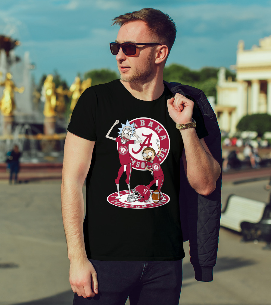Alabama Crimson Tide Rick And Morty Football Parody NFL Crossover T-Shirt