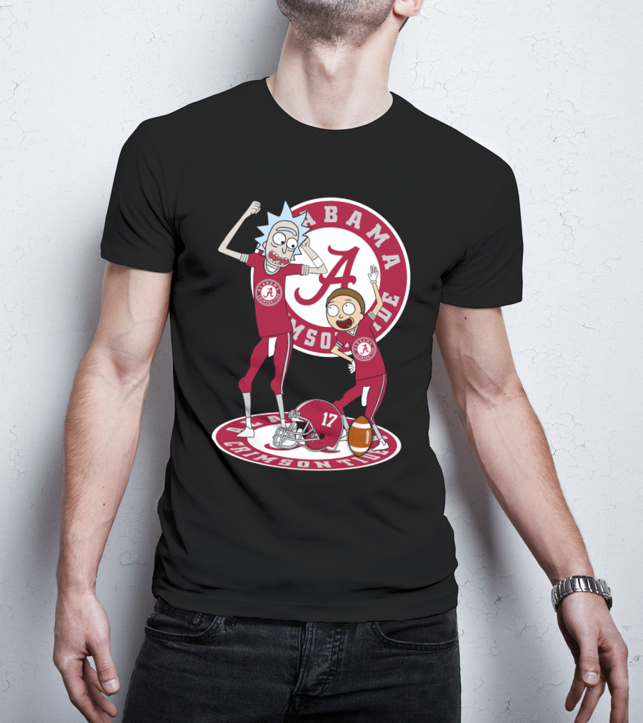 Alabama Crimson Tide Rick And Morty Football Parody NFL Crossover T-Shirt
