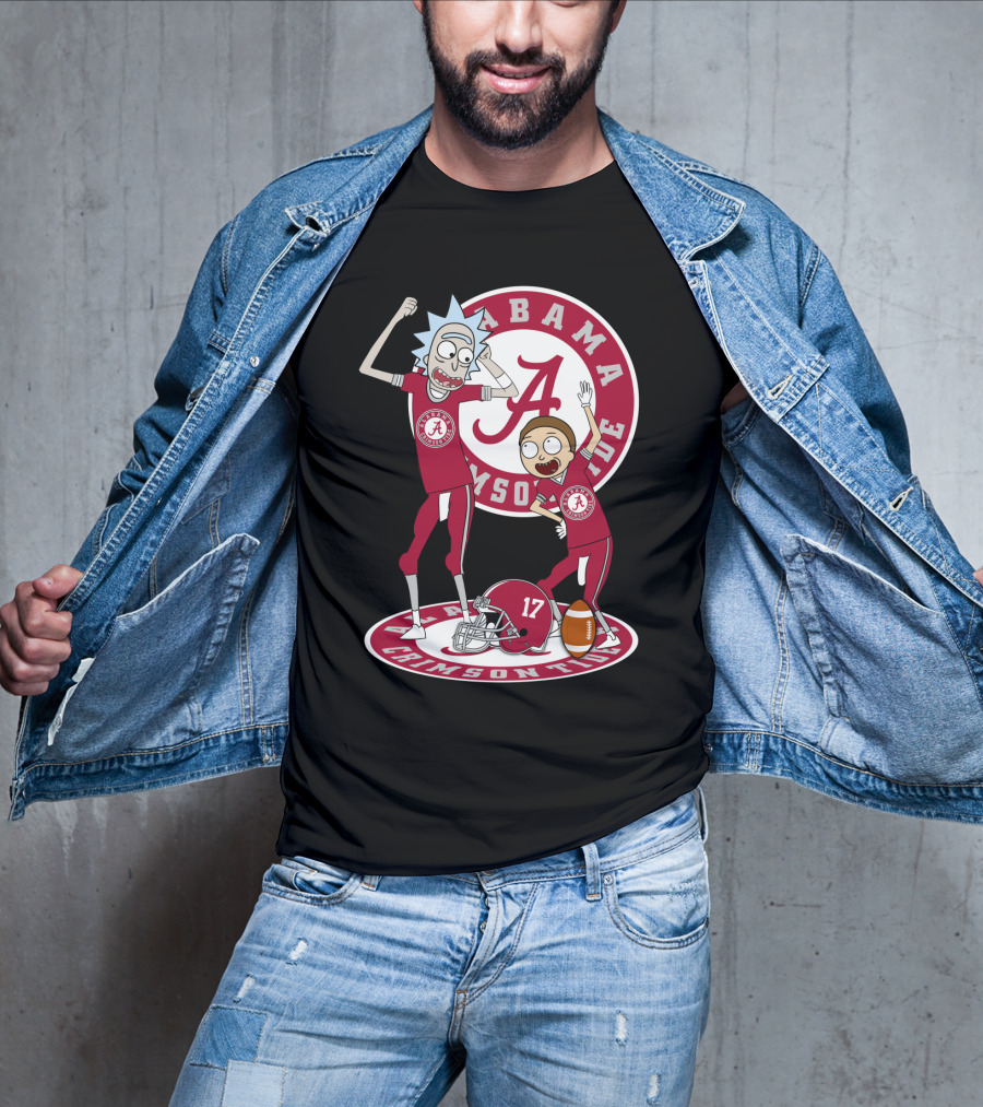 Alabama Crimson Tide Rick And Morty Football Parody NFL Crossover T-Shirt