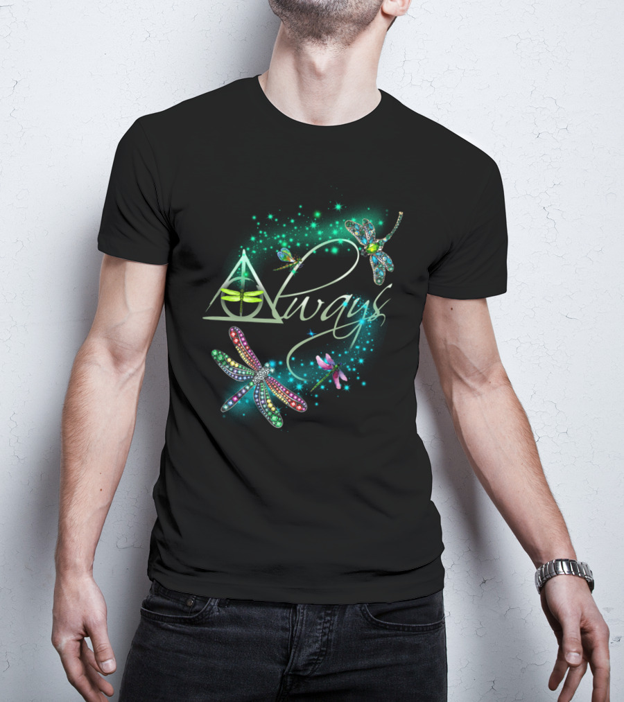 Always Dragonfly Deathly Hallows Magic Sparkle T-Shirt