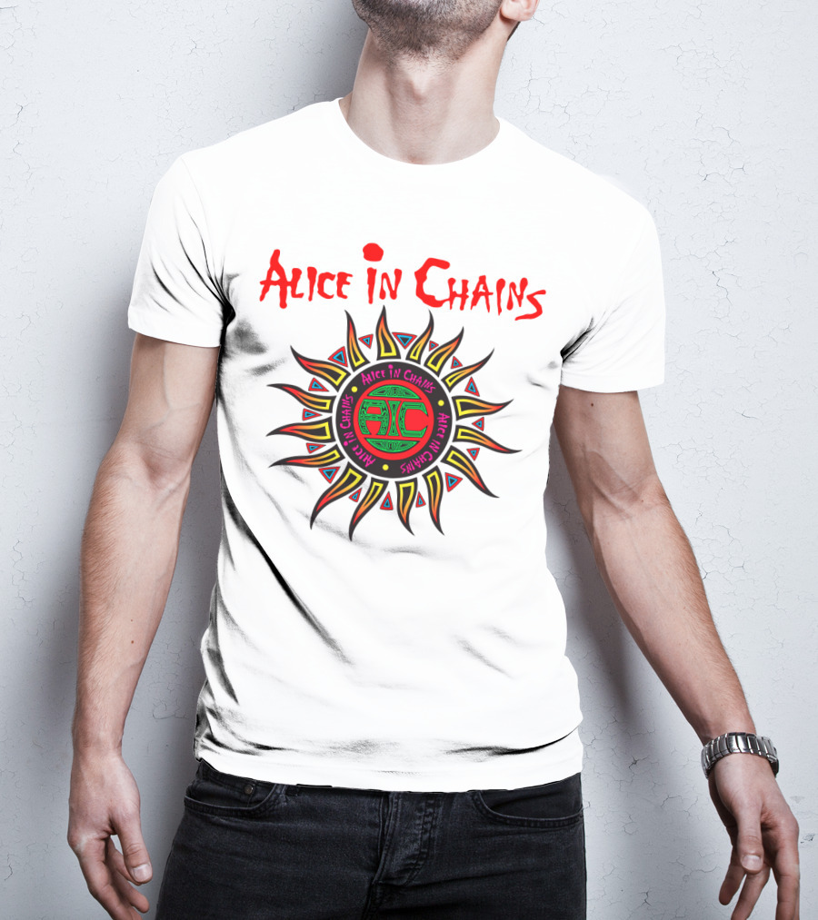 Alice In Chains Sun Graphic Logo With Circular Text T-Shirt