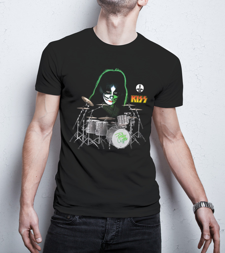 KISS Peter Criss Catman Drum Set 71019 Fleur-de-lis T-Shirt