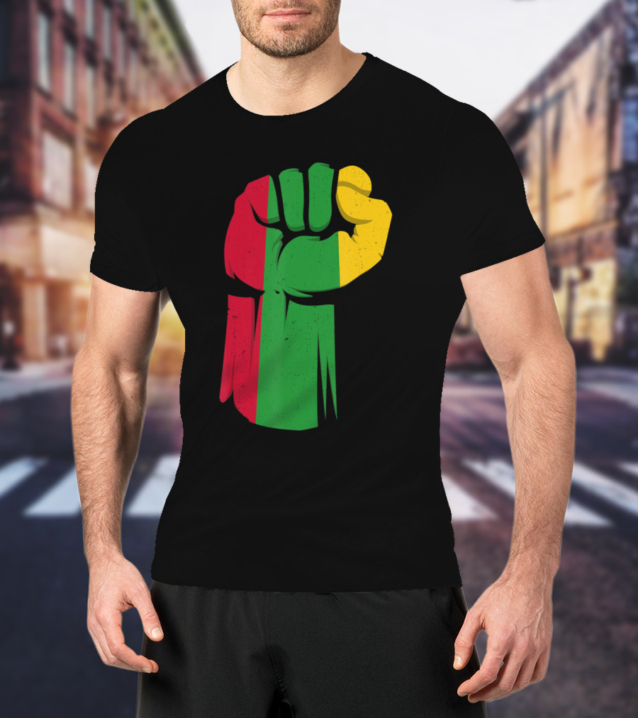 Black Fist African American Pride Black History Month Rasta Colors Fist T-Shirt