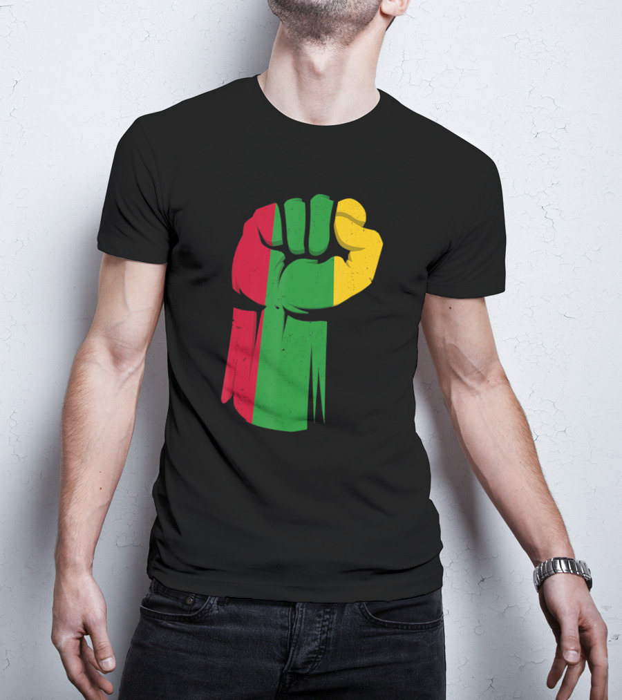 Black Fist African American Pride Black History Month Rasta Colors Fist T-Shirt