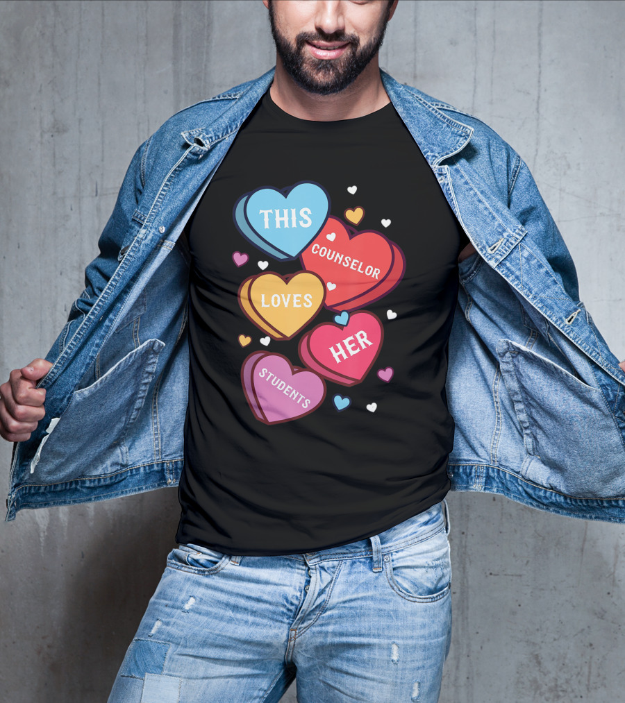 This Counselor Loves Her Students Valentine's Hearts T-Shirt