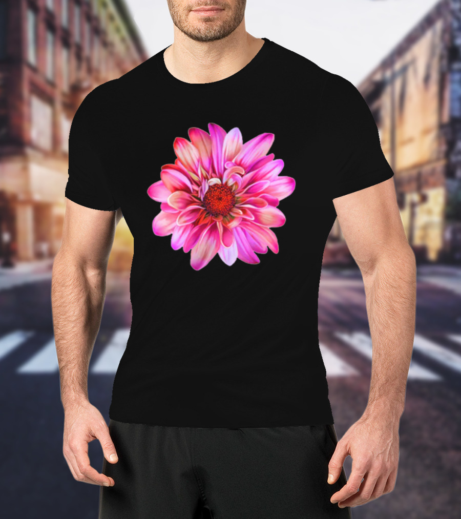 Fuchsia Sunflower Simple Floral Blossom With Vibrant Pink Petals T-Shirt