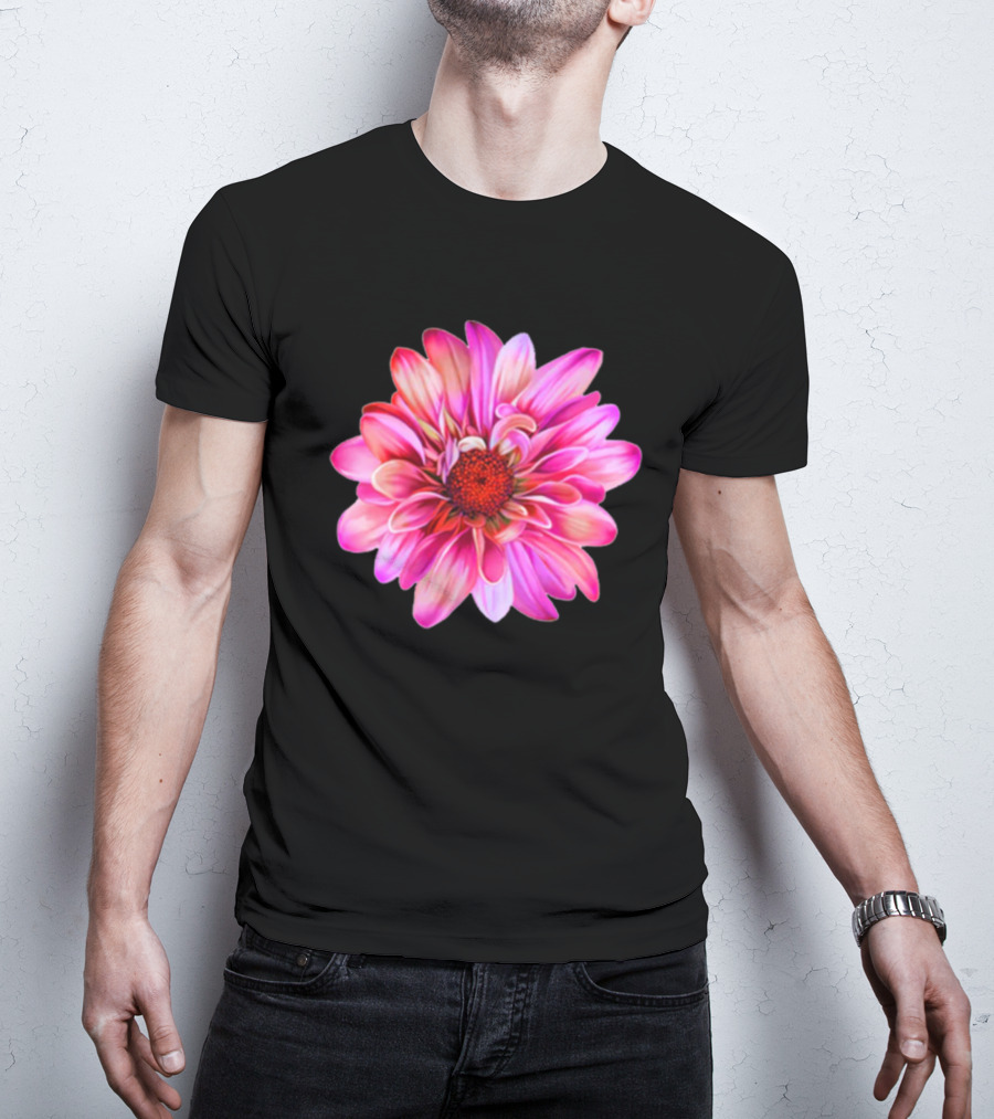 Fuchsia Sunflower Simple Floral Blossom With Vibrant Pink Petals T-Shirt
