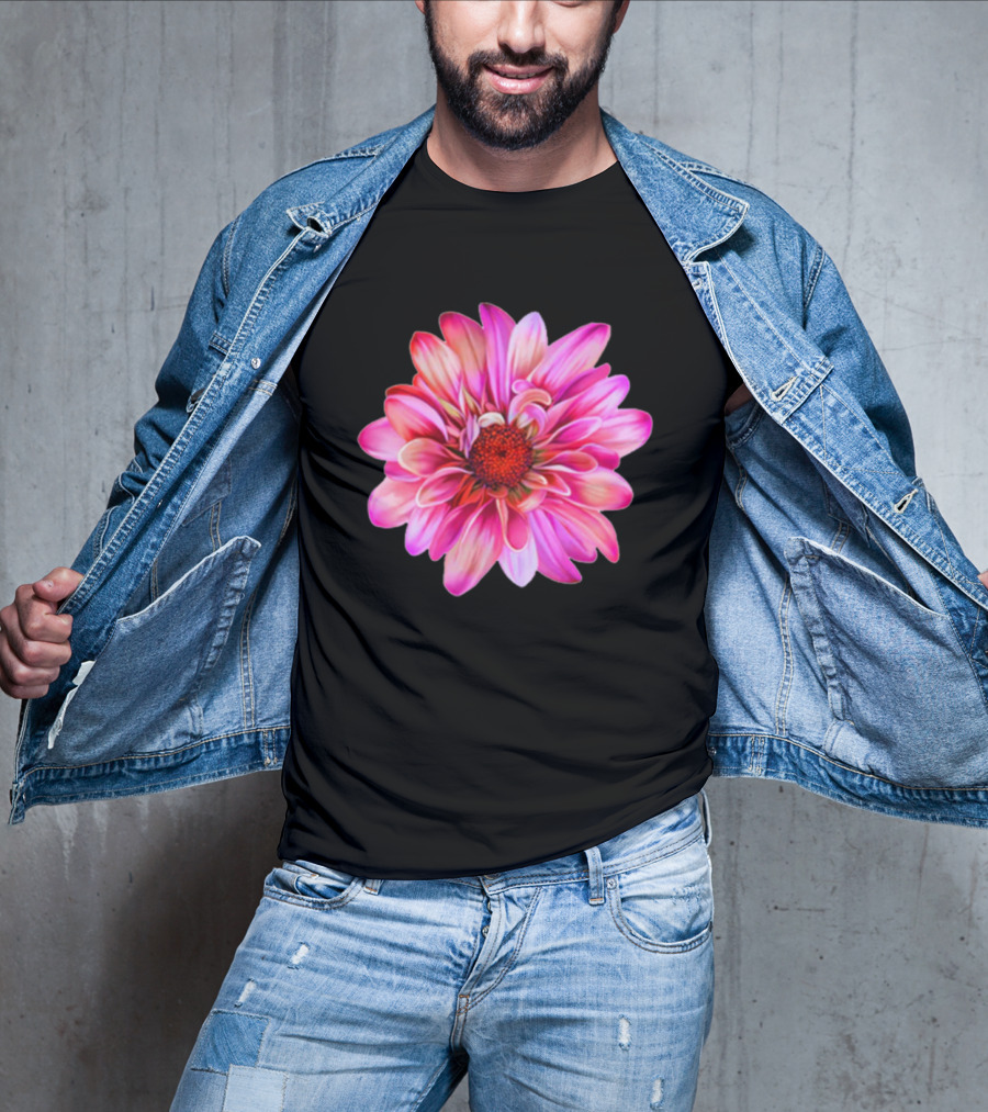 Fuchsia Sunflower Simple Floral Blossom With Vibrant Pink Petals T-Shirt