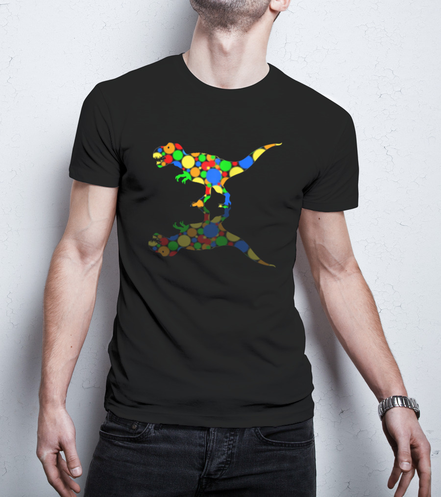 Funny Dinosaur Lovers Colorful Dot T-Rex T-Shirt