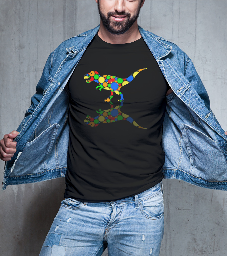 Funny Dinosaur Lovers Colorful Dot T-Rex T-Shirt