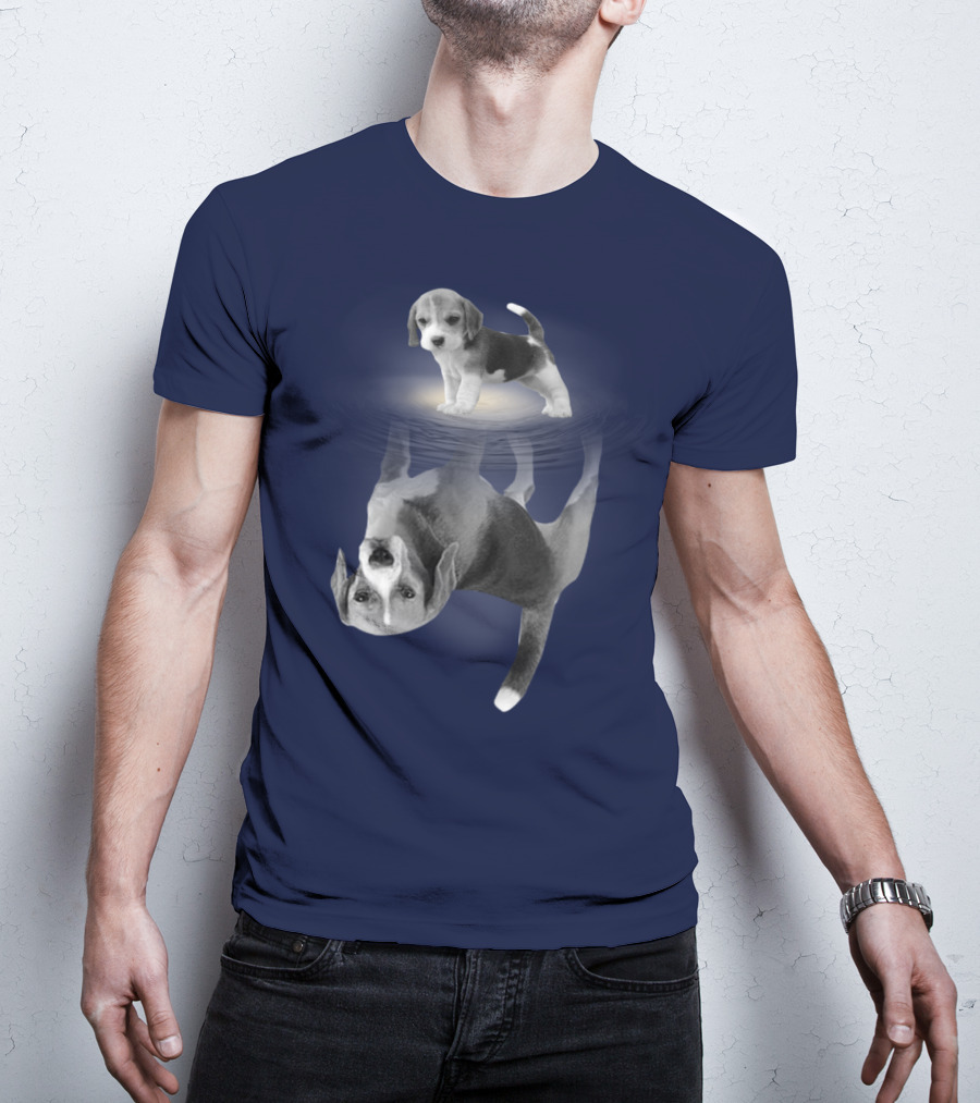 The Beagles Dog Humor Reflection Illusion For Funny Beagle Lovers T-Shirt