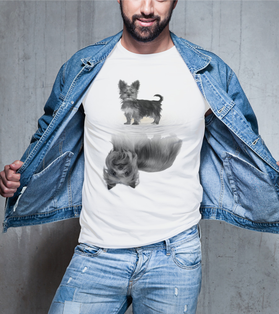 Yorkshire Terrier Reflection Art In I Love My Yorkie T-Shirt