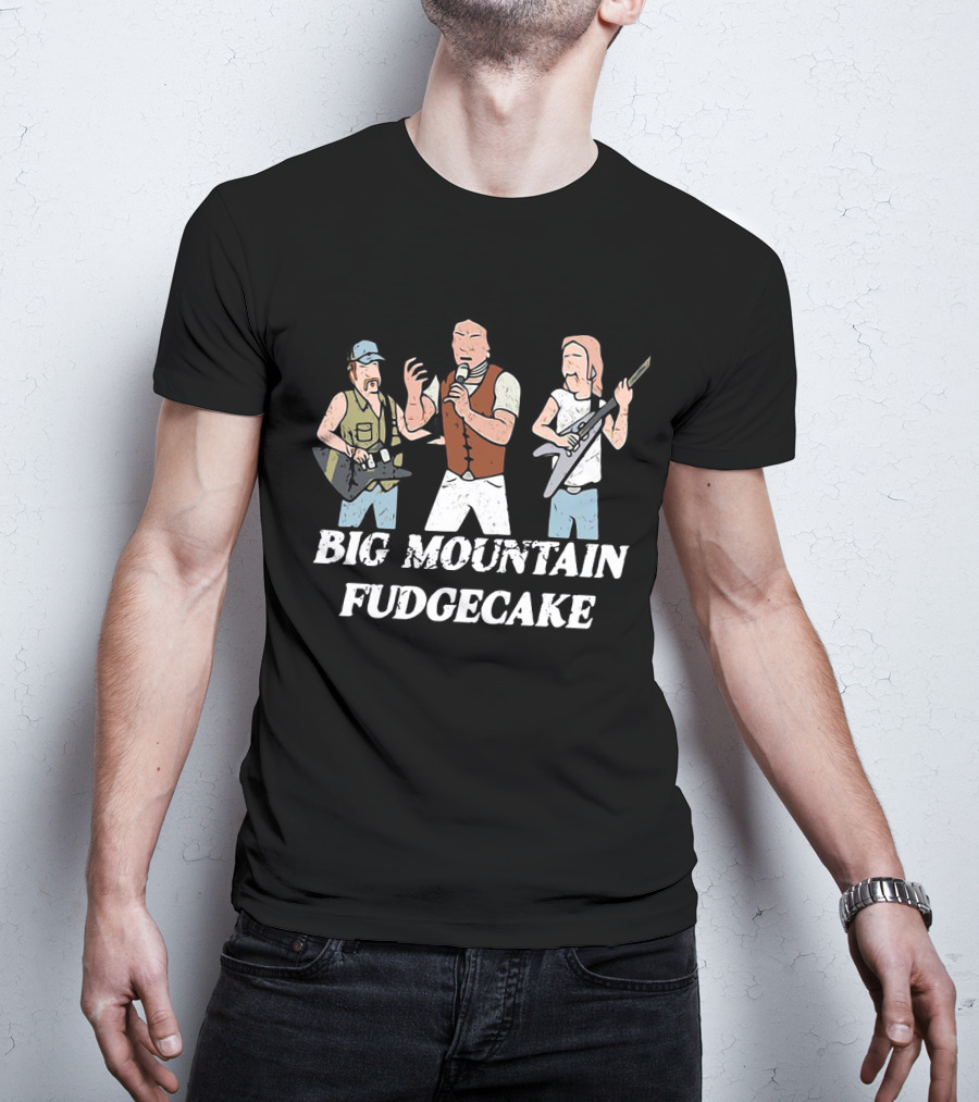 BIG MOUNTAIN FUDGECAKE Rock Band Trio With Microphone And Guitars T-Shirt