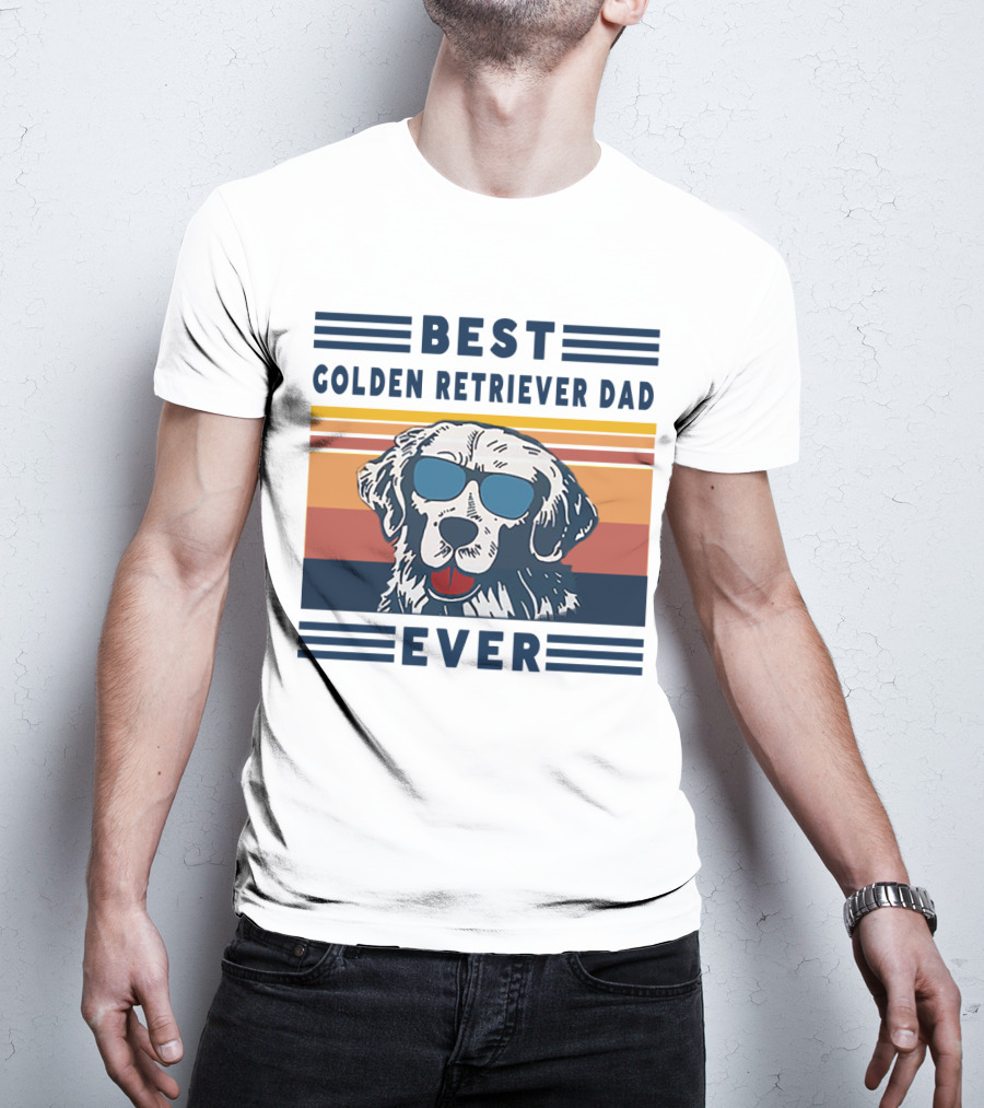 Best Golden Retriever Dad Ever Sunglasses T-Shirt